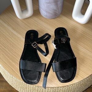 Black Leather Sandals